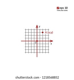 System of coordinates - vector icon. Symbol for web, infographics, print design and mobile UX/UI kit. Vector illustration, EPS10.