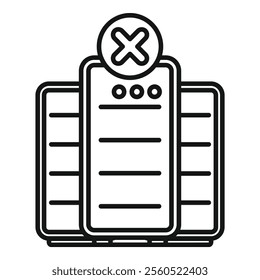 System crash concept with servers showing error alert, symbolizing data loss and downtime