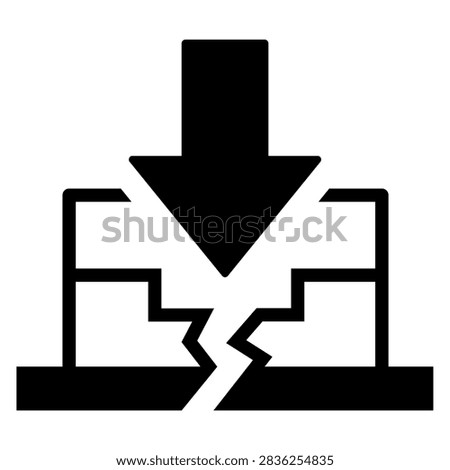 System Crash Download Arrow Breaking Cracked Surface Icon
