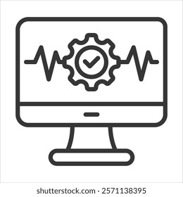 System Diagnostic Icon Vector Illustration Outline