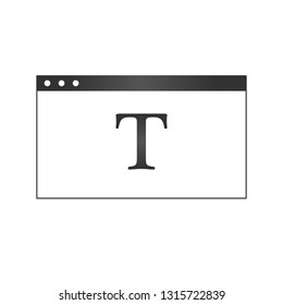 System dialog window withtext symbola. Sign of Dialog Window. Vector illustration isolated on white .
