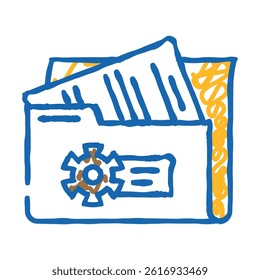 system documentation analyst doodle icon sketch vector. system documentation analyst sign. isolated symbol illustration