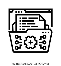 system documentation analyst line icon vector. system documentation analyst sign. isolated contour symbol black illustration