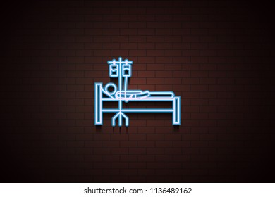 system of droppers icon in Neon style on dark brick wall background