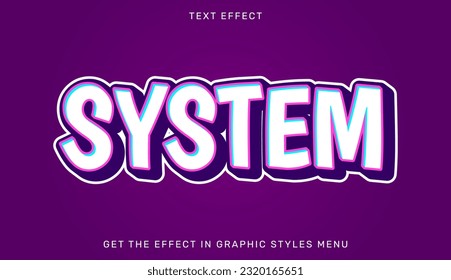 System editable text effect in 3d style. Text emblem for advertising, brand and business logo