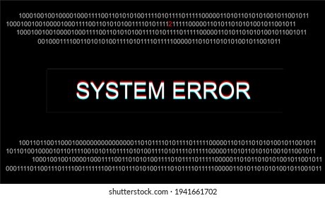 System Error Digital Numbers Background. Error in Program. Vector illustration.