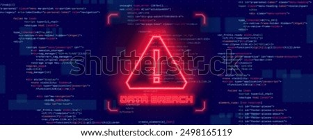 System error. Hacked system or cyber attack. Warning on the screen. Vector illustration.