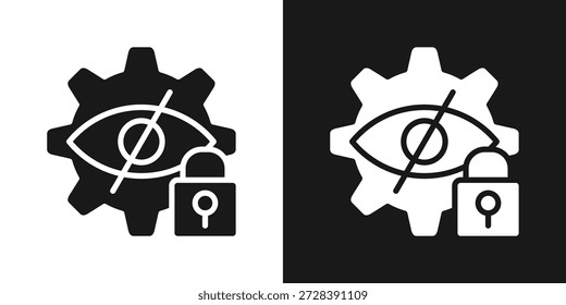 Icono De Error Del Sistema En Estilo De Glifo En Blanco Y Negro