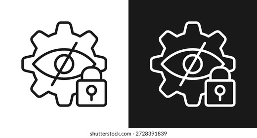 Icono De Error Del Sistema En Estilo De Línea En Blanco Y Negro