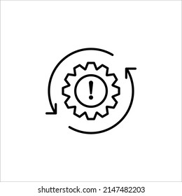 System Error Icon, System Not Working Sign. Vector Illustration On White Background