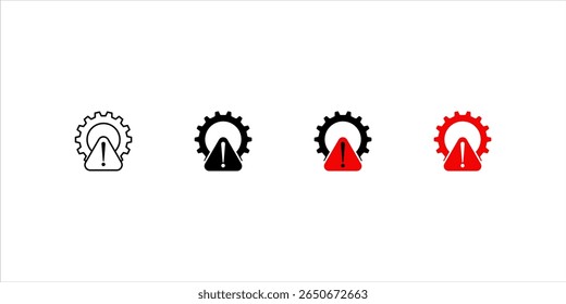 System error icon set, system not working sign. vector illustration
