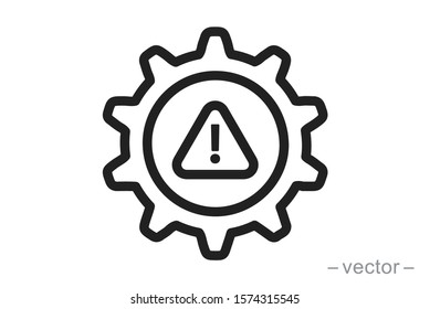 System Error Icon Vector, System Not Working Sign