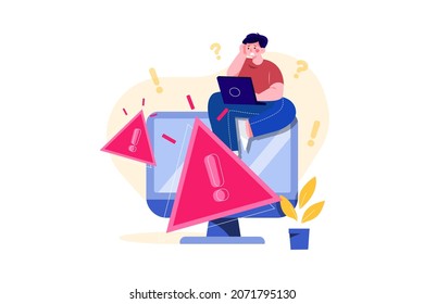 System Error Illustration concept. Flat illustration isolated on white background.