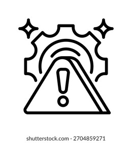 System Error Line Icon, Outline Symbol for Fault Detection, Failure Warning, Diagnostic Alerts, Trouble Identification, and Problem Response. Vector Sign Icon.