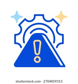 System Error Line Icon, Outline Symbol for Fault Detection, Failure Warning, Diagnostic Alerts, Trouble Identification, and Problem Response. Vector Sign Icon.
