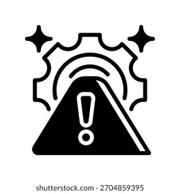 System Error Line Icon, Outline Symbol for Fault Detection, Failure Warning, Diagnostic Alerts, Trouble Identification, and Problem Response. Vector Sign Icon.