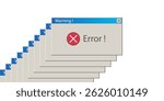 System error. Operational Message . Computer message on screen. Vector illustration .