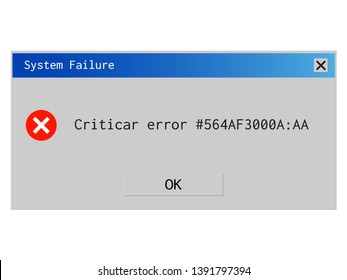 System error popup. Retro window of alert mockup