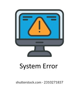 System Error  Vector Fill outline Icon Design illustration. User interface Symbol on White background EPS 10 File