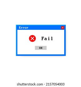 System error vector icon failure pc interface. Error message computer window alert popup