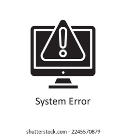 System Error Vector Solid Icon Design illustration. Design and Development Symbol on White background EPS 10 File