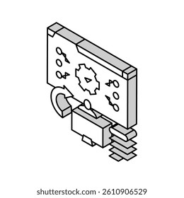 system evaluation analyst isometric icon vector. system evaluation analyst sign. isolated symbol illustration