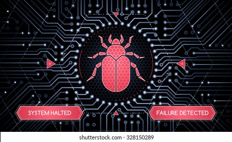 System Failure - Infographical Concept. Graphic design on the theme of Microelectronics Technology.