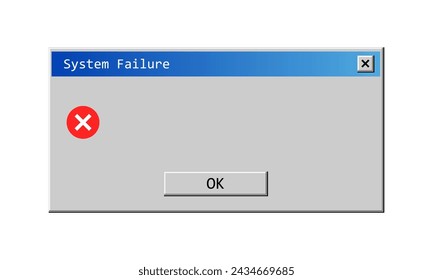 System Failure sign. System error. Flat style. Vector icon