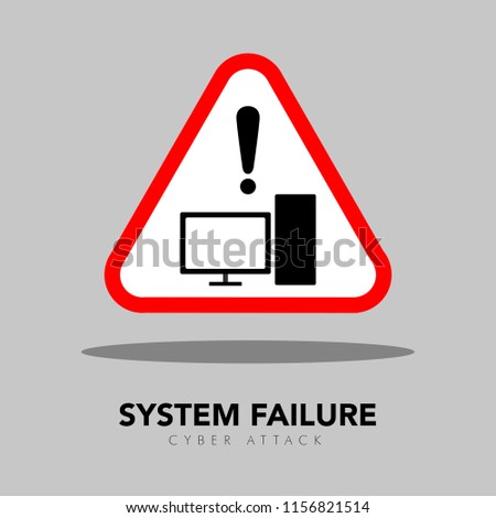 System failure warning symbol. Cyber security concept
