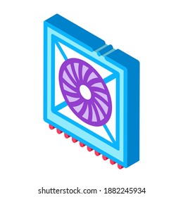 system fan computer component color icon vector. isometric system fan computer component sign. color isolated symbol illustration