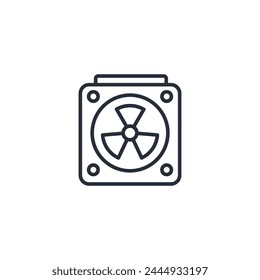 system fan computer icon. vector.Editable stroke.linear style sign for use web design,logo.Symbol illustration.