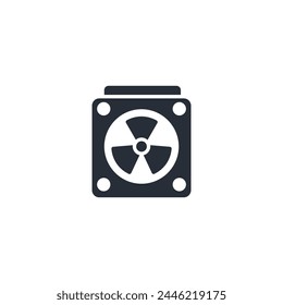 system fan computer icon. vector.Editable stroke.linear style sign for use web design,logo.Symbol illustration.