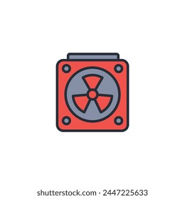 system fan computer icon. vector.Editable stroke.linear style sign for use web design,logo.Symbol illustration.