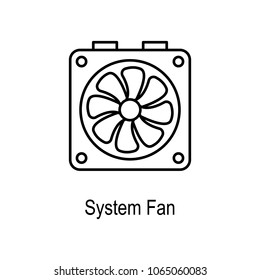 System fan icon. Element of computer part for mobile concept and web apps. Thin line  icon for website design and development, app development. Premium icon on white background