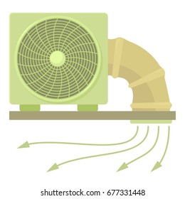 System fan and pipe icon. Cartoon illustration of system fan and pipe vector icon for web design