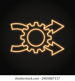 System flexibility neon line icon. Adaptability, agile technology. Vector illustration