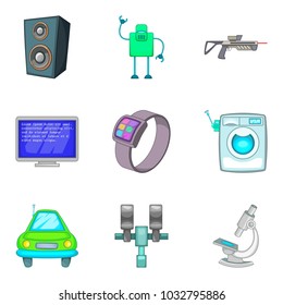 System framework icons set. Cartoon set of 9 system framework vector icons for web isolated on white background