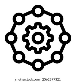 System gear icon with simple and line style