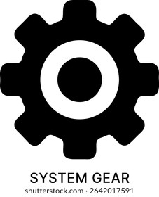 System Gear Settings Mechanism Black Fill Icon Design