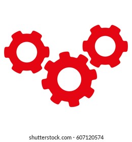 System Gears vector icon. Flat red symbol. Pictogram is isolated on a white background. Designed for web and software interfaces.