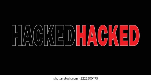 System hacked warning on black background