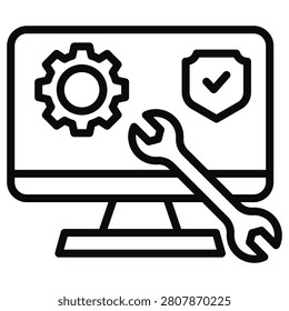 System Hardening Icon Element For Design