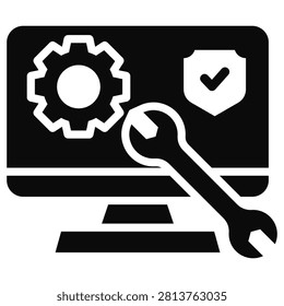 System Hardening Icon Element For Design