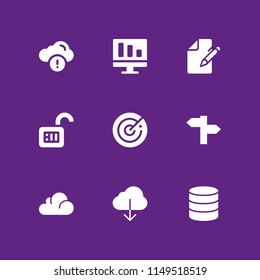 system icon. 9 system vectors with file, monitor, radar and panel icons for web and mobile app