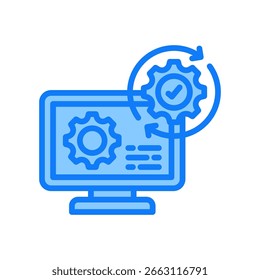 Icono del sistema Ilustración vectorial azul