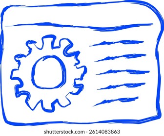 system icon in doodle style. blue line doodle icon