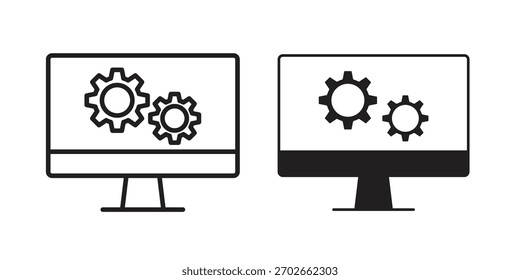 System icon illustrations collection. editable stroke outline and flat style