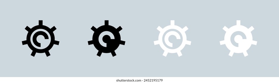 System icon set in black and white. Configuration signs vector illustration.