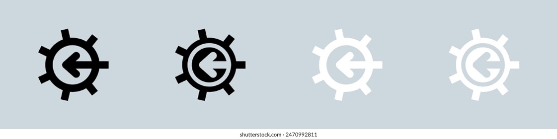 System icon set in black and white. Configuration signs vector illustration.