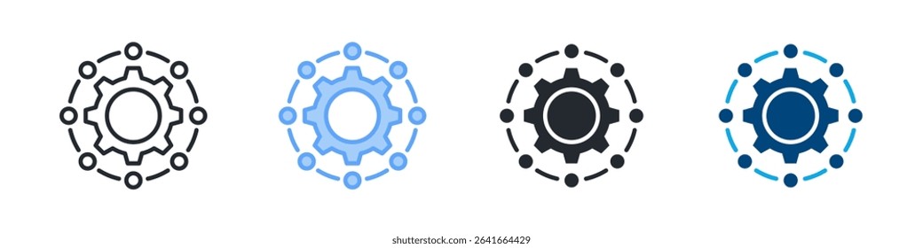 System Icon Set Multiple Style. Design In Outline, Blue, Glyph, Dualtone